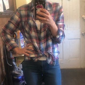 Multi-colored plaid top